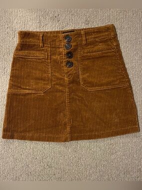 Shinestar Corduroy Button-Front Mini Skirt